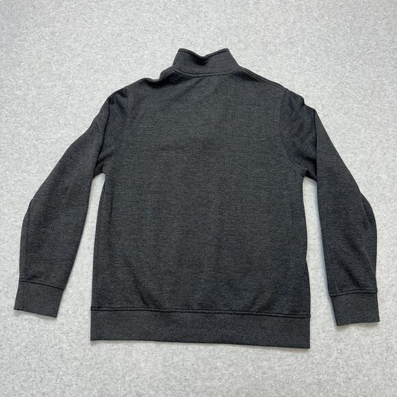 Van Heusen 1/4 Zip Sweater Men's M Gray Modern French Ribbed Long Sleeve Mock - Picture 5 of 9